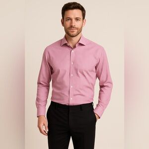 Ted Baker Endurance Dress Shirt – Pink Micro Check – Size 17 (34/35)